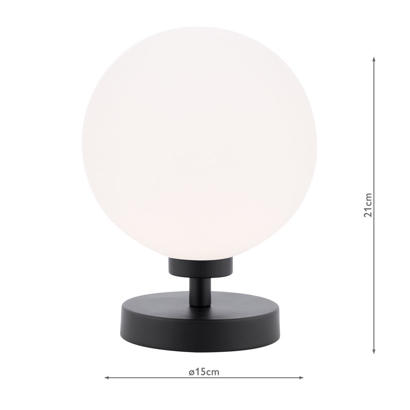 Metal Table Lamp Lamp, Black, 21 cm H x 15 cm W x 15 cm D