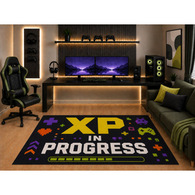 Tapis de jeu rétro «Pixel Arcade» pour les garçons de 5 pi x 7 pi XP