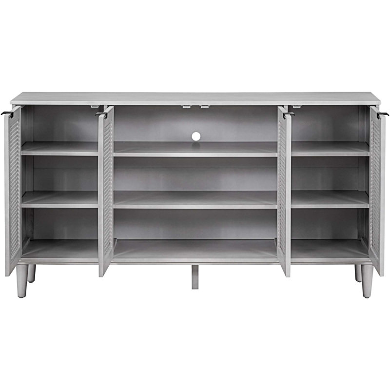 Grand buffet avec espace de rangement discret, Gris