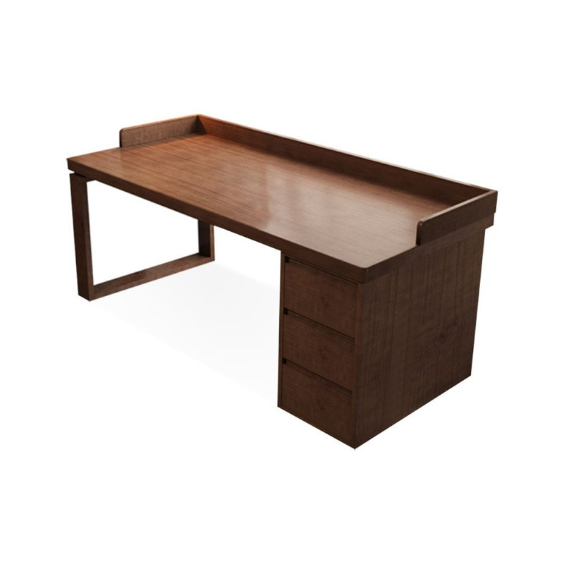 Bureaux rectangulaires en bois massif noyer, Retour à droite, H 29,53 po x l 70,87 po x P 23,62 po