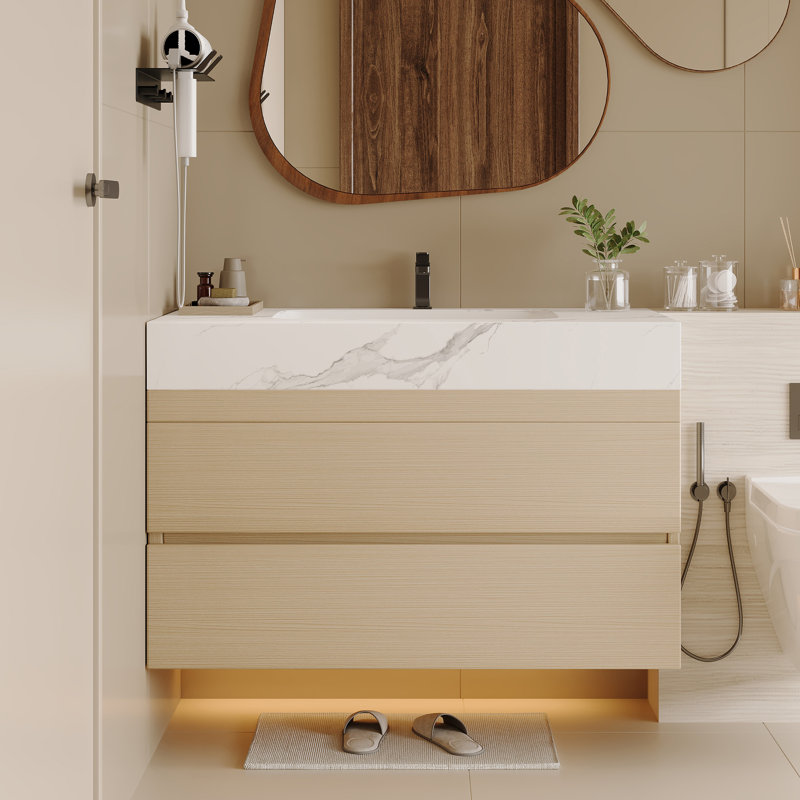 Meuble-lavabo moderne (avec meuble-lavabo et lavabo) avec rangement