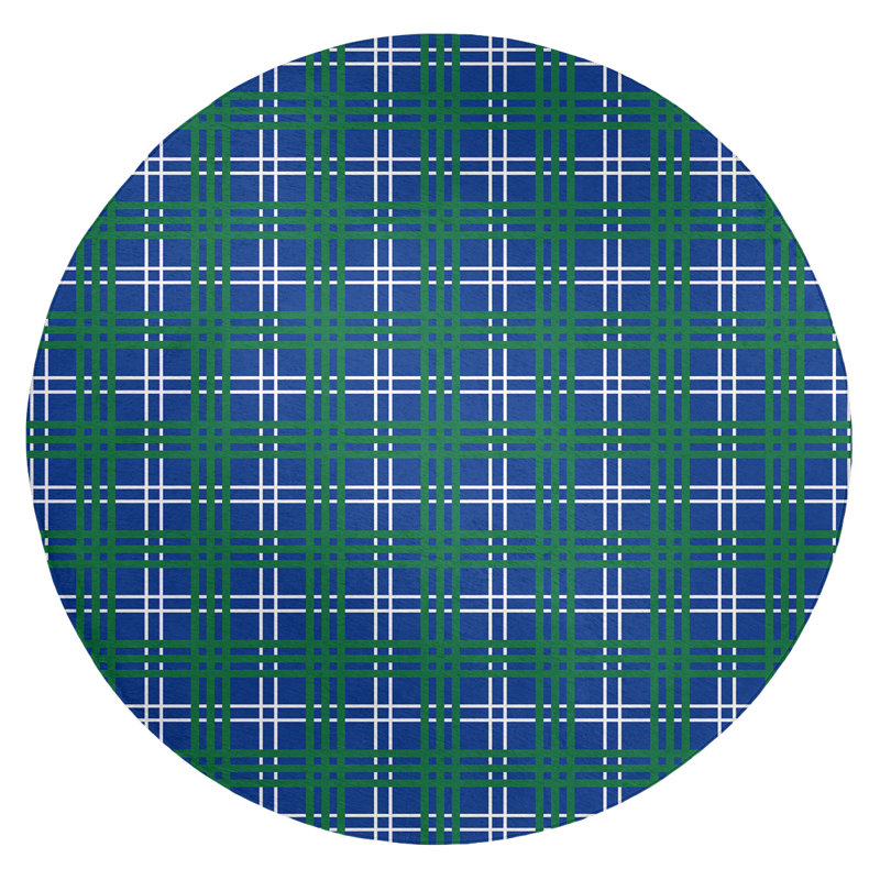 Plaid Indoor Rug, Round 5'
