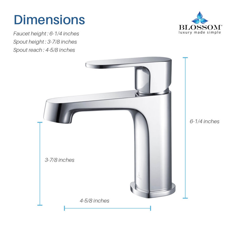 Sancy Single Hole Bathroom Faucet – Solid Brass Single Handle Vanity Sink Faucet with High Arc Spout, Scratch Resistant Finish, Modern Design
