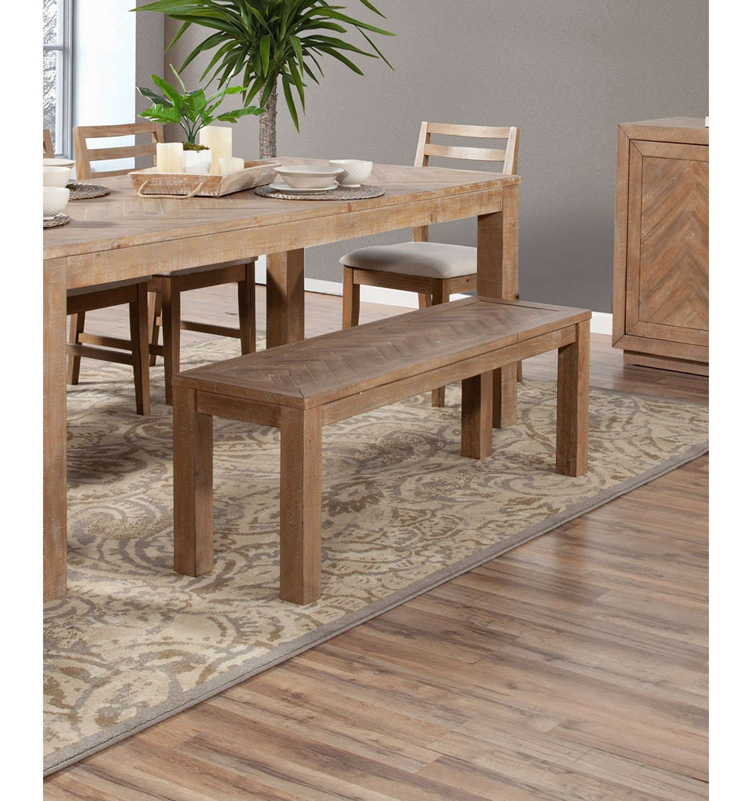 Tenby 58" Dining Bench, 18" H x 60" W x 16" D