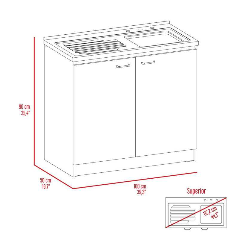 Ensemble de cuisine 4 pièces 2 pièces avec évier utilitaire et garde-manger 4 portes