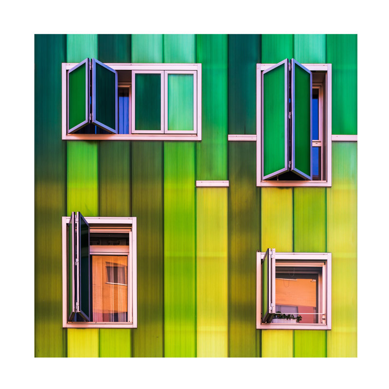 E. De Juan Windows Canvas Art, 14" H x 14" W