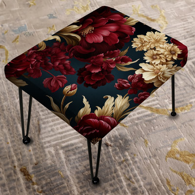 Renaissance Revival Victorian Pattern - Floral Rectangle Ottoman
