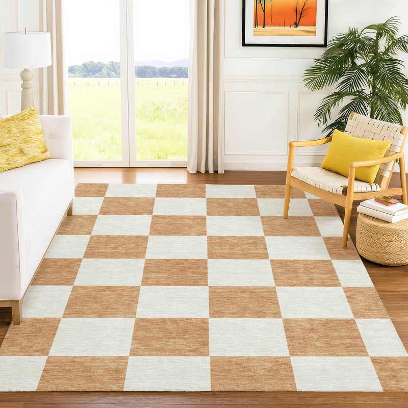 Tapis géométrique intérieur / extérieur lavable à la machine Braegger ACN2345, Rectangle 10 pi x 14 pi