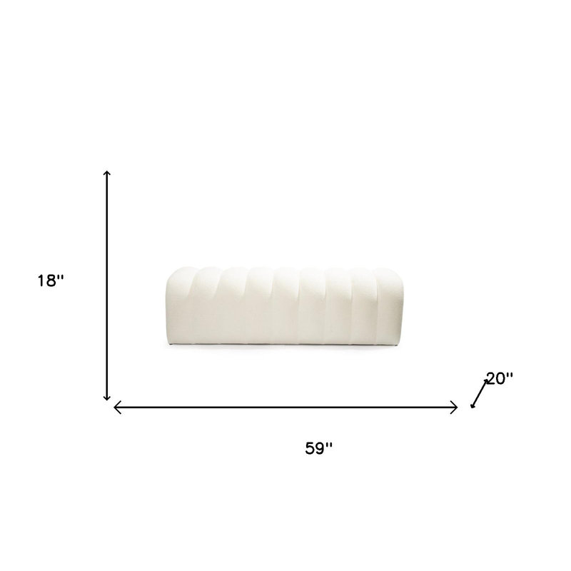 Banc rembourré blanc 59 po 59 po