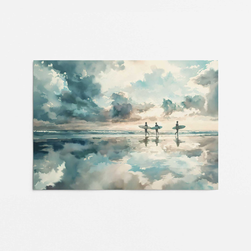 Surfers in Sky Reflection, impression roulée, H 11 po x l 14 po