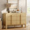 Commode 6 tiroirs Mid-Century pour chambre à coucher, commode large moderne à profil incurvé, rangement en bois pour garde-robe de chambre à coucher, salon