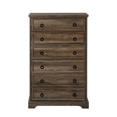 Grande commode pour chambre à coucher - 6 tiroirs, et coffre-fort, gris, 6 espaces, construction, peinture lustrée, délavé, hauteur 49,42 po