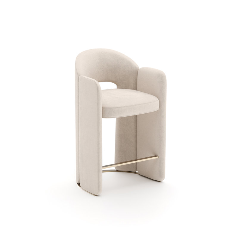 Overlap Bar Stool Ivory, Counter Stool (26” Seat Height)