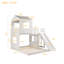 Lit superposé simple en bois sur lit double, lit mezzanine avec maisonnette-1905502665