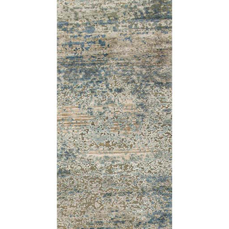 CANSMIT28GYBL Hand Knotted Area Rug, Rectangle 2' 6" x 12'