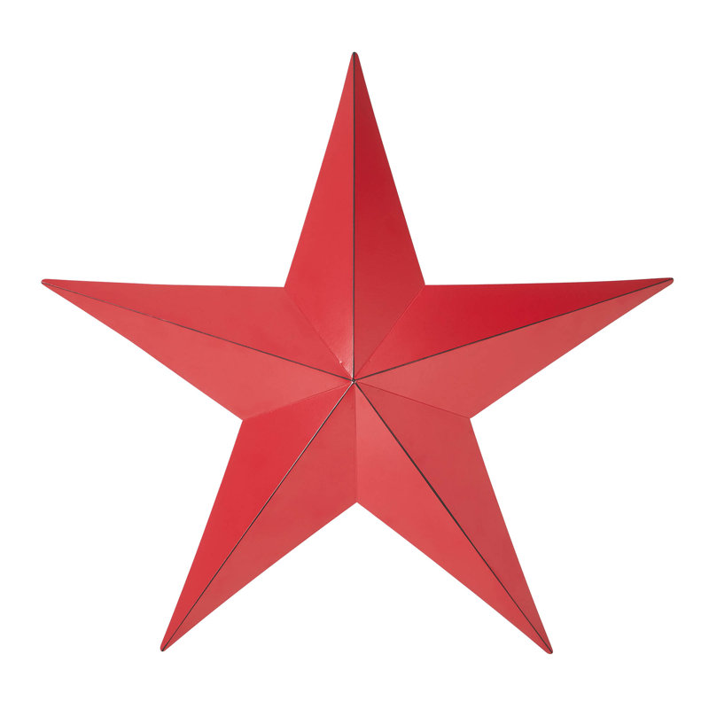 Étoile en métal rouille patinée festive, Rouge campagnard, H 18 po x l 18 po x P 2,25 po