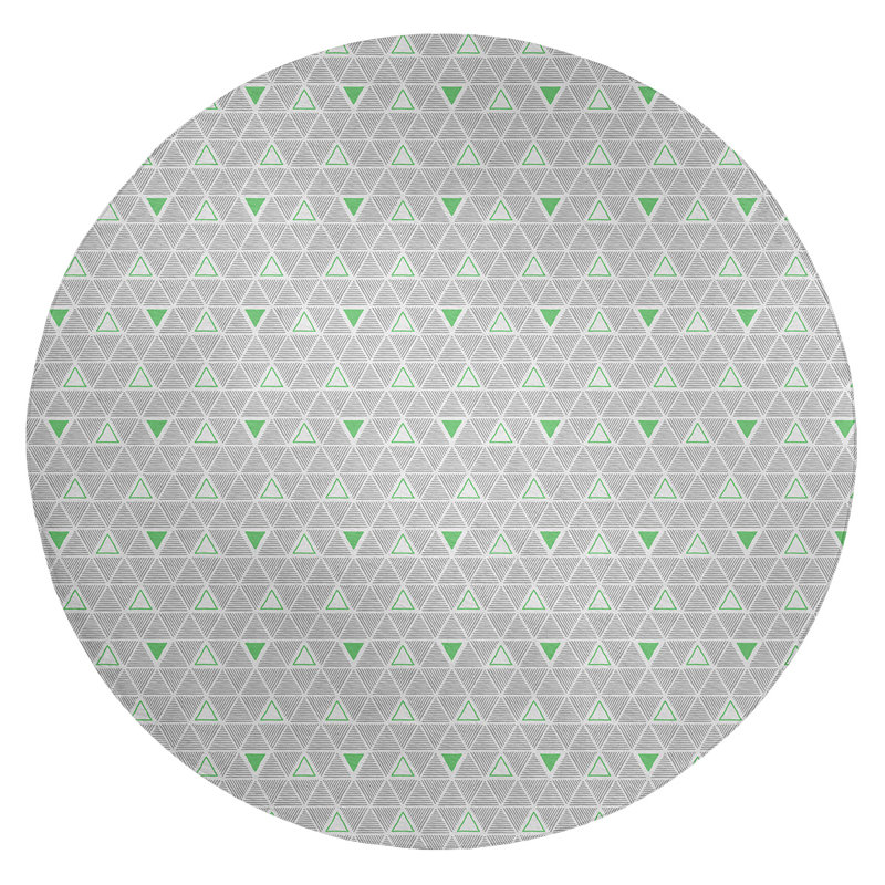 Chenille Geometric Indoor Rug, Round 5'