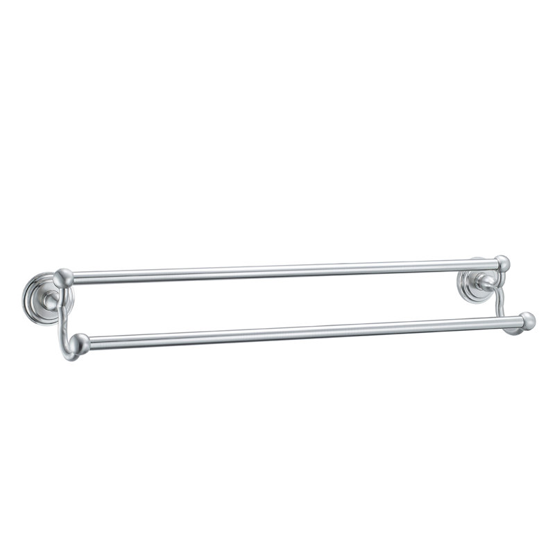 Double barre à serviettes murale Clairview, Chrome poli, 24 po