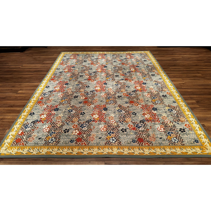 Tapis gris en laine noué à la main Original Original