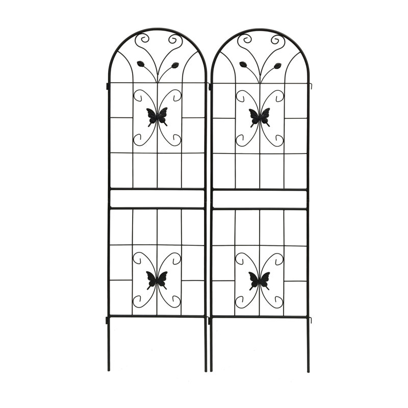 Paquet de 2 treillis de jardin en métal antirouille pour plantes grimpantes