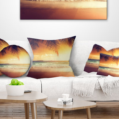 Coussin Seashore Palm Leaves