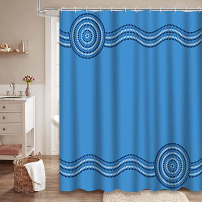 Rideau de douche australien abstrait avec 12 crochets