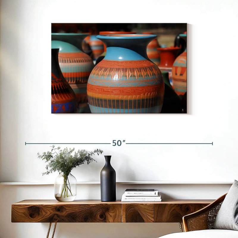 Senne Native American Pottery, 24" H x 36" W