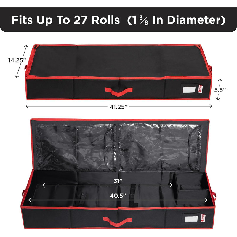 Contenant de papier d'emballage. Peut contenir jusqu'à 27 rouleaux de 1,37 po de diamètre , Noir