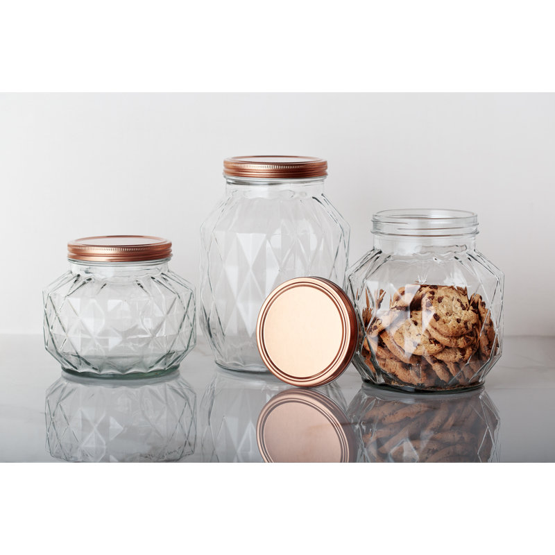 Glass Jar, 7" H x 6.5" W x 6.5" D
