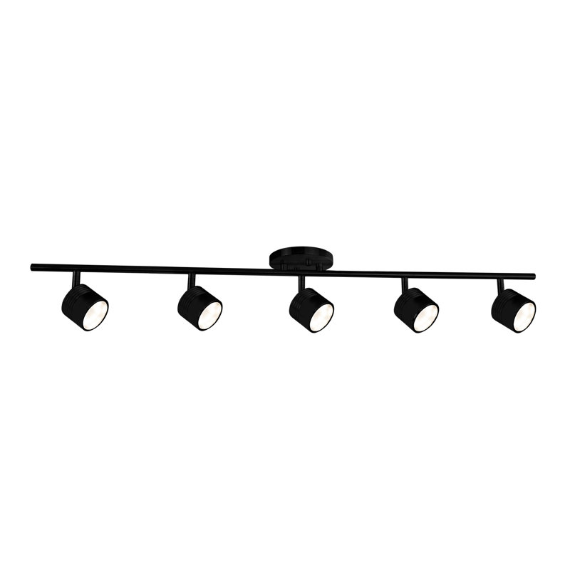 Lyra 36'' 5 -Light Fixed Track Track Kit with Dimmable and Adjustable Head, Black