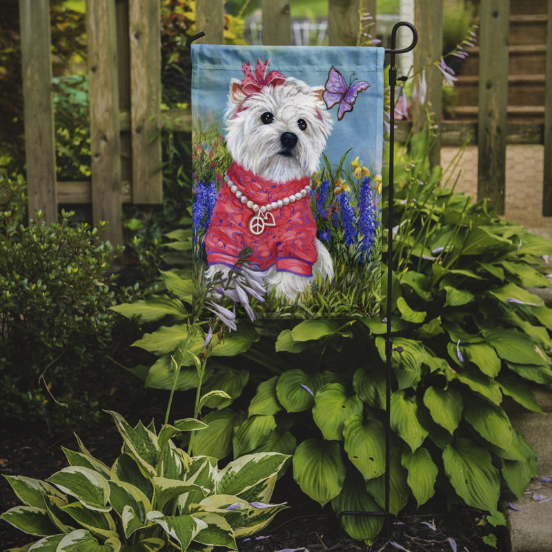 Drapeau de jardin en polyester à 2 côtés Graziello Bichon Frise Do It Better 1 x 0,11 pi, Westie printemps