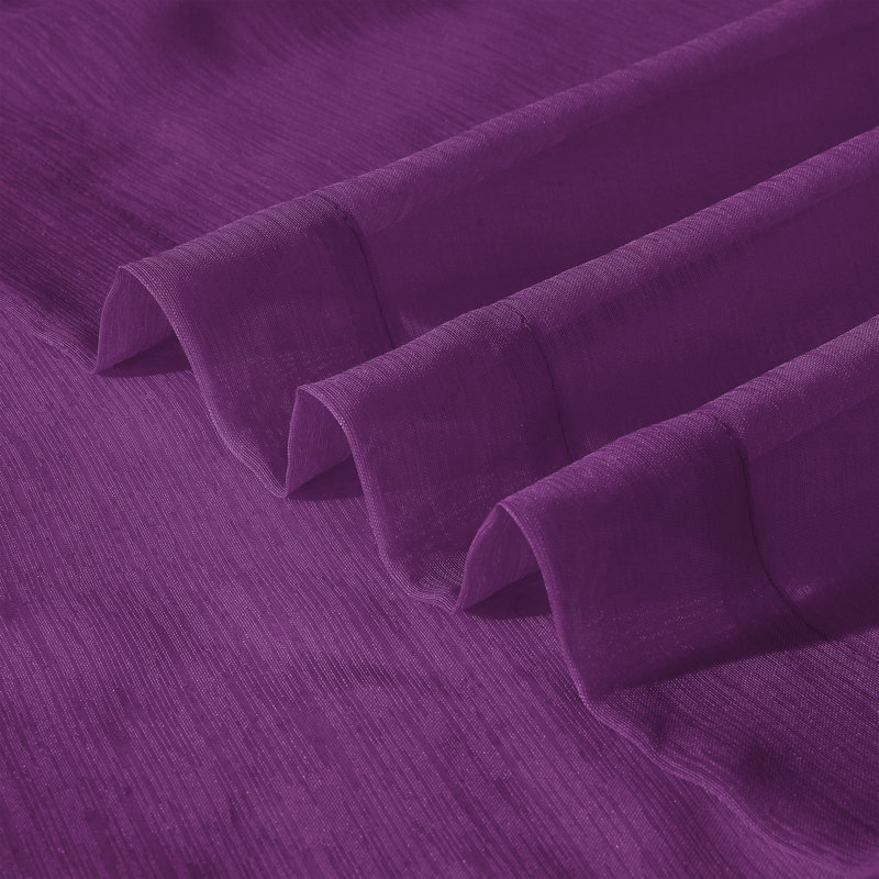 Paire de rideaux semi-transparents avec œillets Sirmans, Mauve