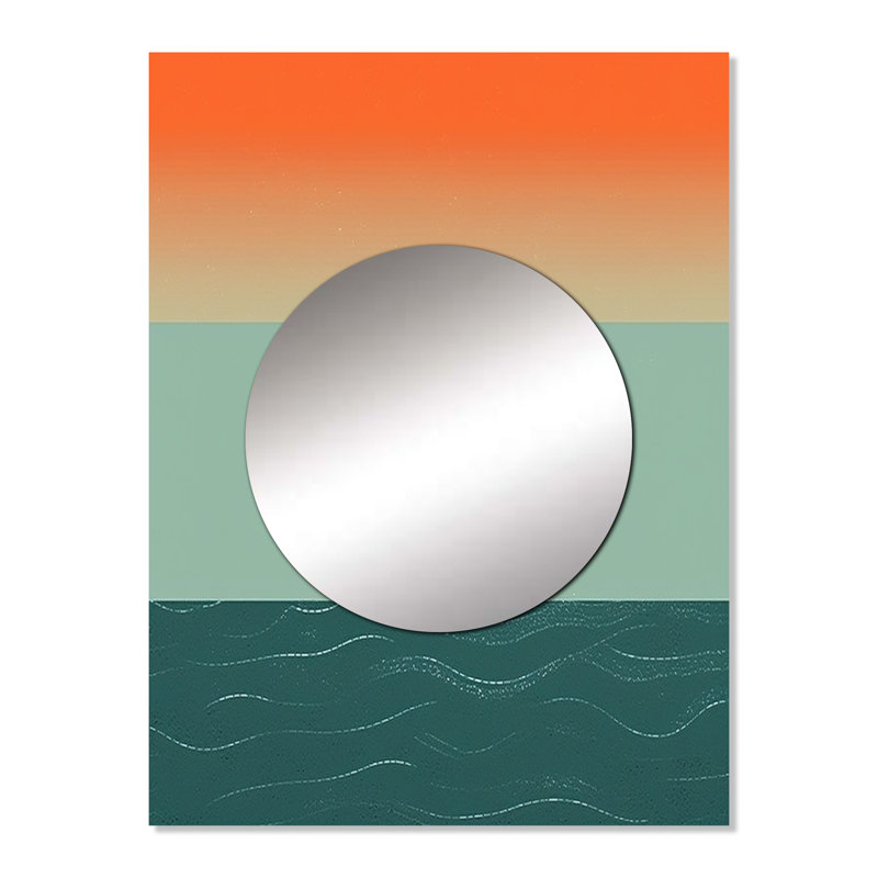 Gahn Minimalism Solidate Landscape VI - Minimalism Decorative Wall Mirror, Modern Large Mirror, Printed Metal Art, 32" x 24"