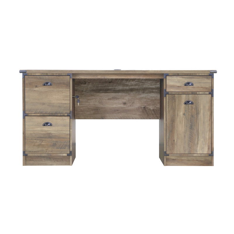 Philo Executive Desk, Rustic Oak