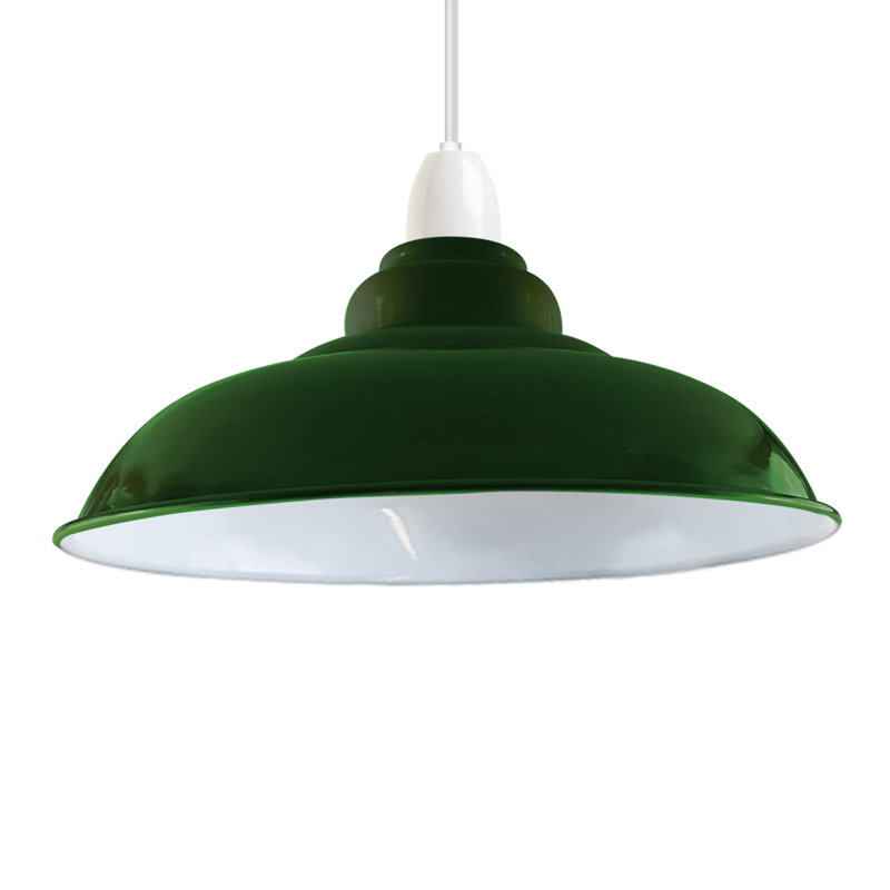 Eutropios 27cm H Metal Bowl Lamp Shade ( Screw On ), Green