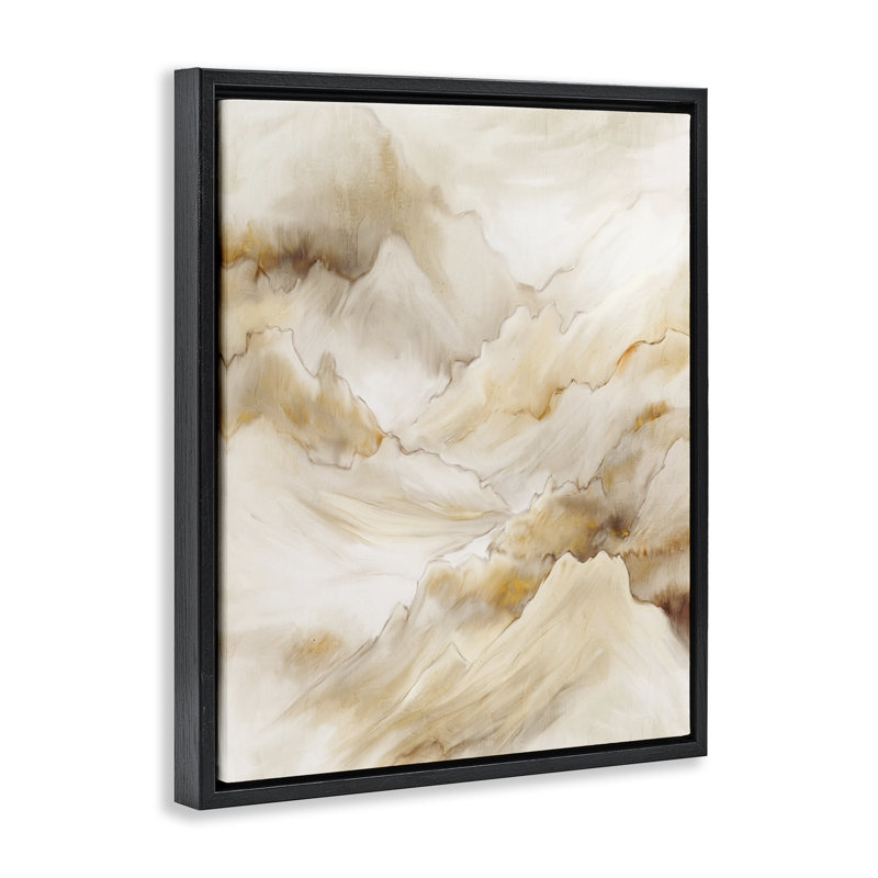 Neutral Land Flow Floating Frame, design by Kim Allen, 21" H x 17" W, Jet Black Floater Frame