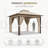 10 Ft. W x 10 Ft. D Soft Top Steel Patio Gazebo with 2-Tier Canopy and Zippered Mesh Netting for Outdoor, Patio, Garden, and Backyard Activities-113390023