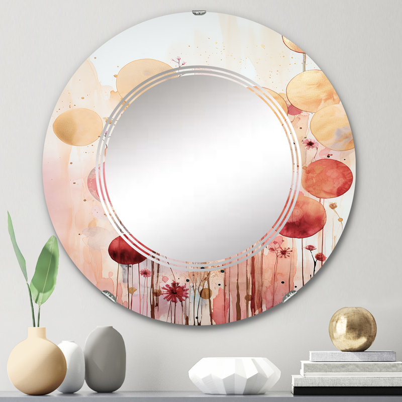 Heratio - Miroir mural rond moderne, 24 po x 24 po