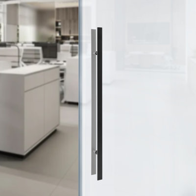 Double Sided Stainless Steel Door Handle, Pair Of Pull Push Sliding Barn Door Handles(47.05*1.6In)