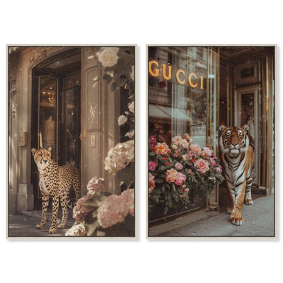 Wild Cats Set Animals Canvas Print by Art Remedy