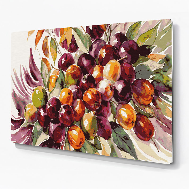 «Fruit Jujube», art mural en métal brun, H 11 po x l 14 po