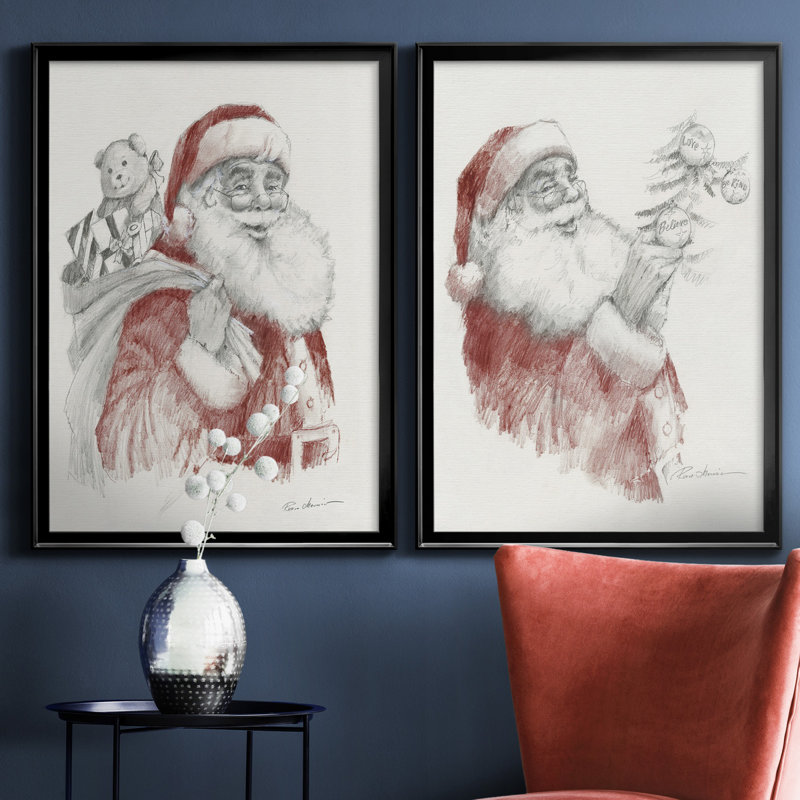 Prêt pour Noël - ensemble de 2 reproductions d'art, H 30,5 po x l 42,5 po x P 3 po, H 31,5 po x l 47 po x P 1,5 po