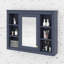 Armoire de salle de bain moderne avec miroir, armoire à miroir avec 6 tablettes ouvertes-538149764
