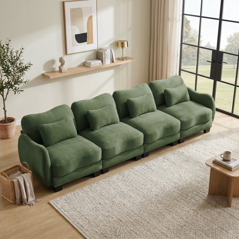 Luxueux canapé surdimensionné en chenille avec design ergonomique et confort semblable à un nuage - Canapé modulaire facile à assembler pour une vie moderne