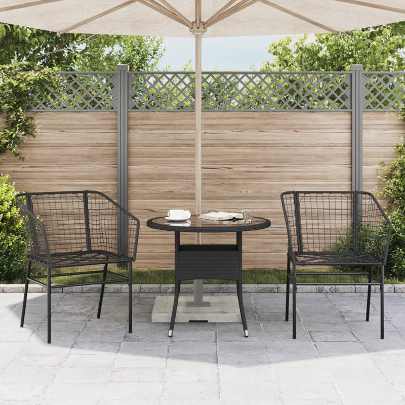 Allexandra Patio Dining Accent Chair, Black