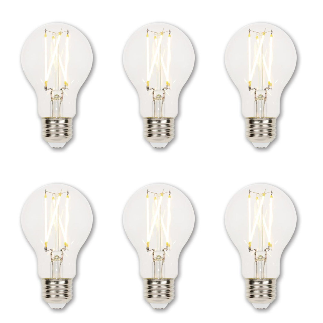 60 Watt Equivalent A19 E26/Medium (Standard) Dimmable 2700K LED Bulb (Set of 6) Westinghouse Lighting