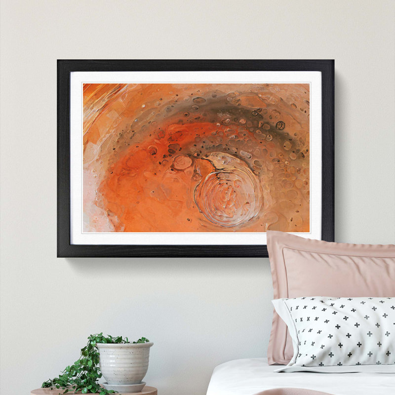 By the Flame in Abstract - Picture Frame Graphic Art Print, 27cm H x 36cm W x 2cm D, Black Framed