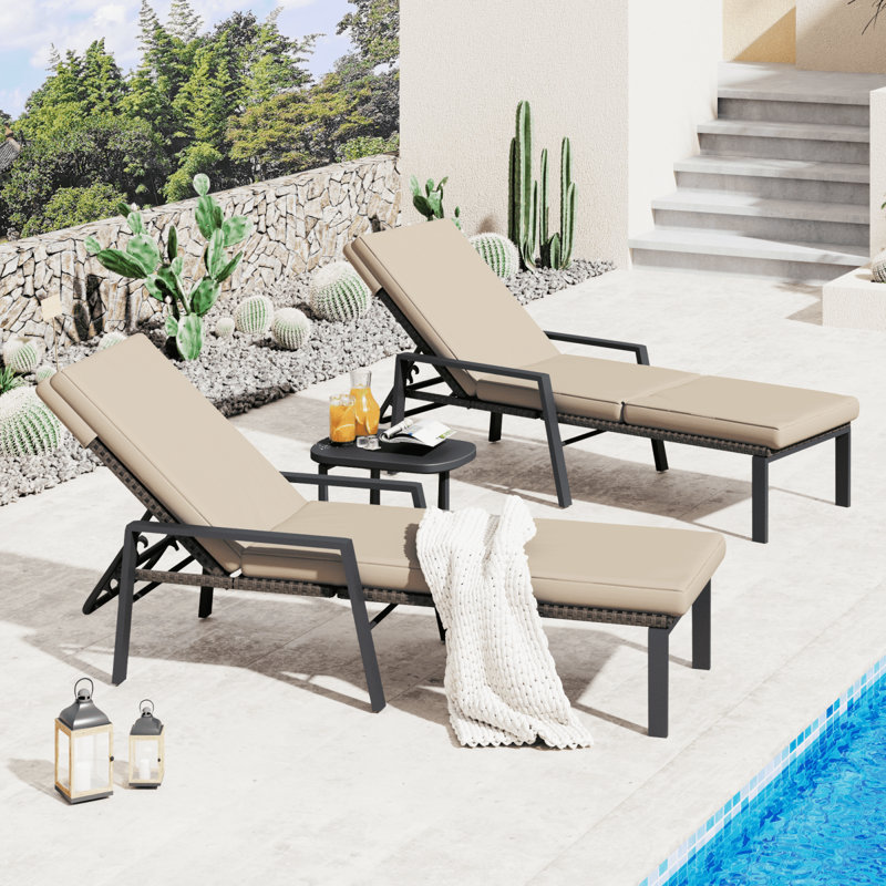 195cm Long Double Chaise, Brown