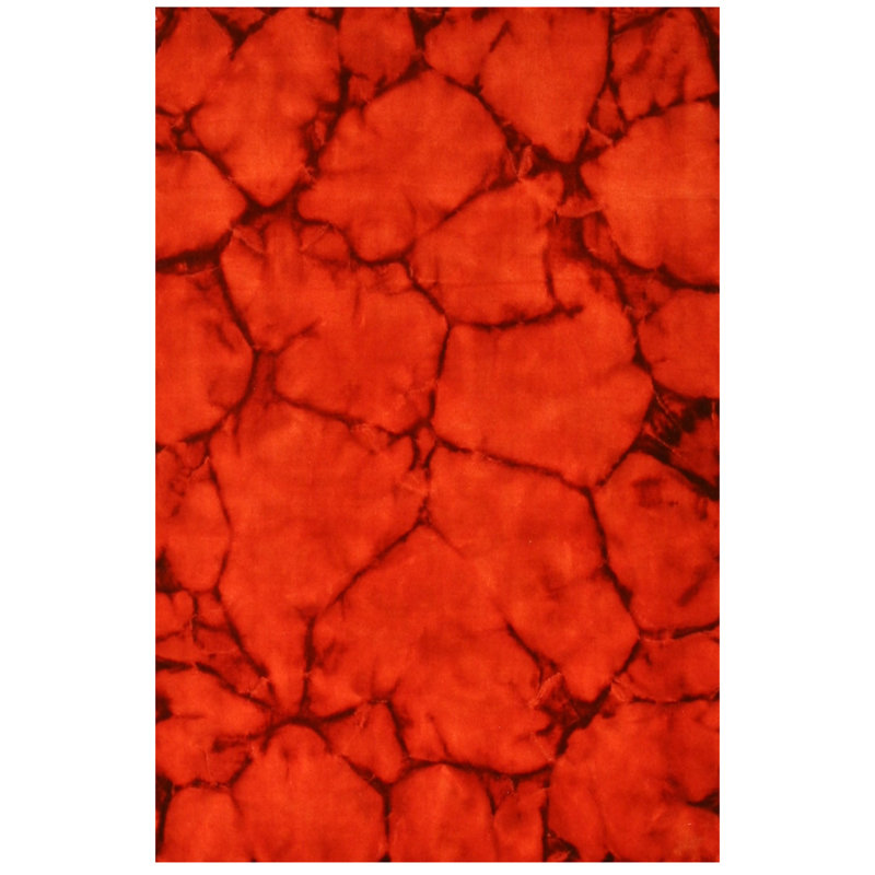 Stylish and Durable Luthersville Hand Knotted Modern Abstract Wool Indoor Red Rectangle Area Rugs, Rectangle 3' x 5'