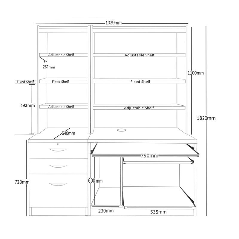 Nekizia Solid Wood Base Computer Desk